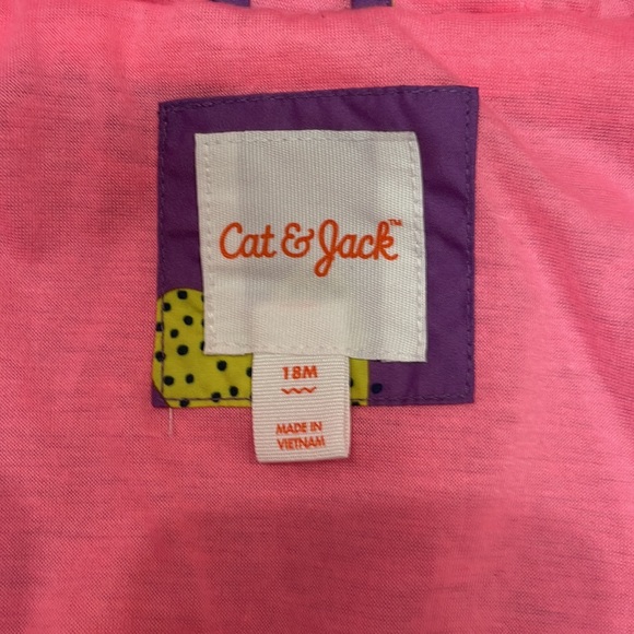 Cat & Jack Girls Purple Heart Rain Jacket, 18 Months - Picture 5 of 7